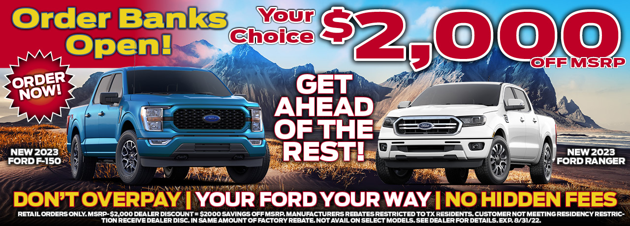 Order New Ford F-150 and Ford Ranger