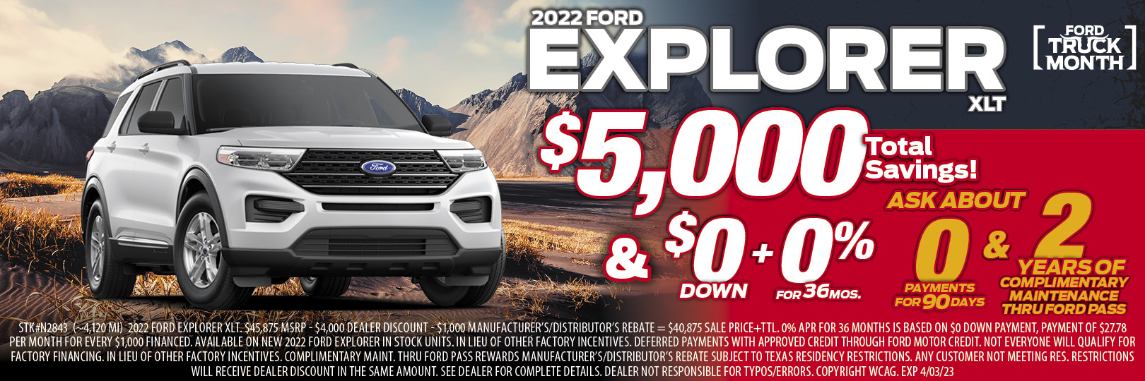 Planet Ford Explorer Special Offer